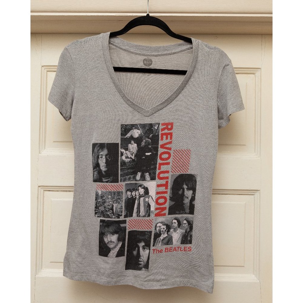 The Beatles Revolution Photo V-Neck Tee